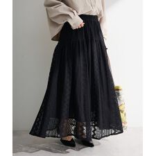 ラウンド切替インドコットンレーススカート