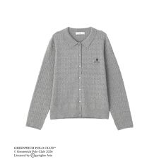 GREENWICH POLO CLUB(TM)ケーブル襟付ニットカーディガン
