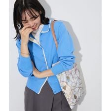 ここちニット衿付き配色プルオーバー