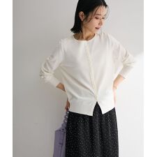 パール調ボタン付き2WAYニットプルオーバー