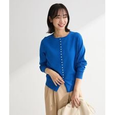 パール調ボタン付き2WAYニットプルオーバー