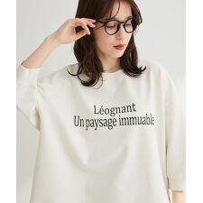 七分袖ロゴ裏毛プルオーバー