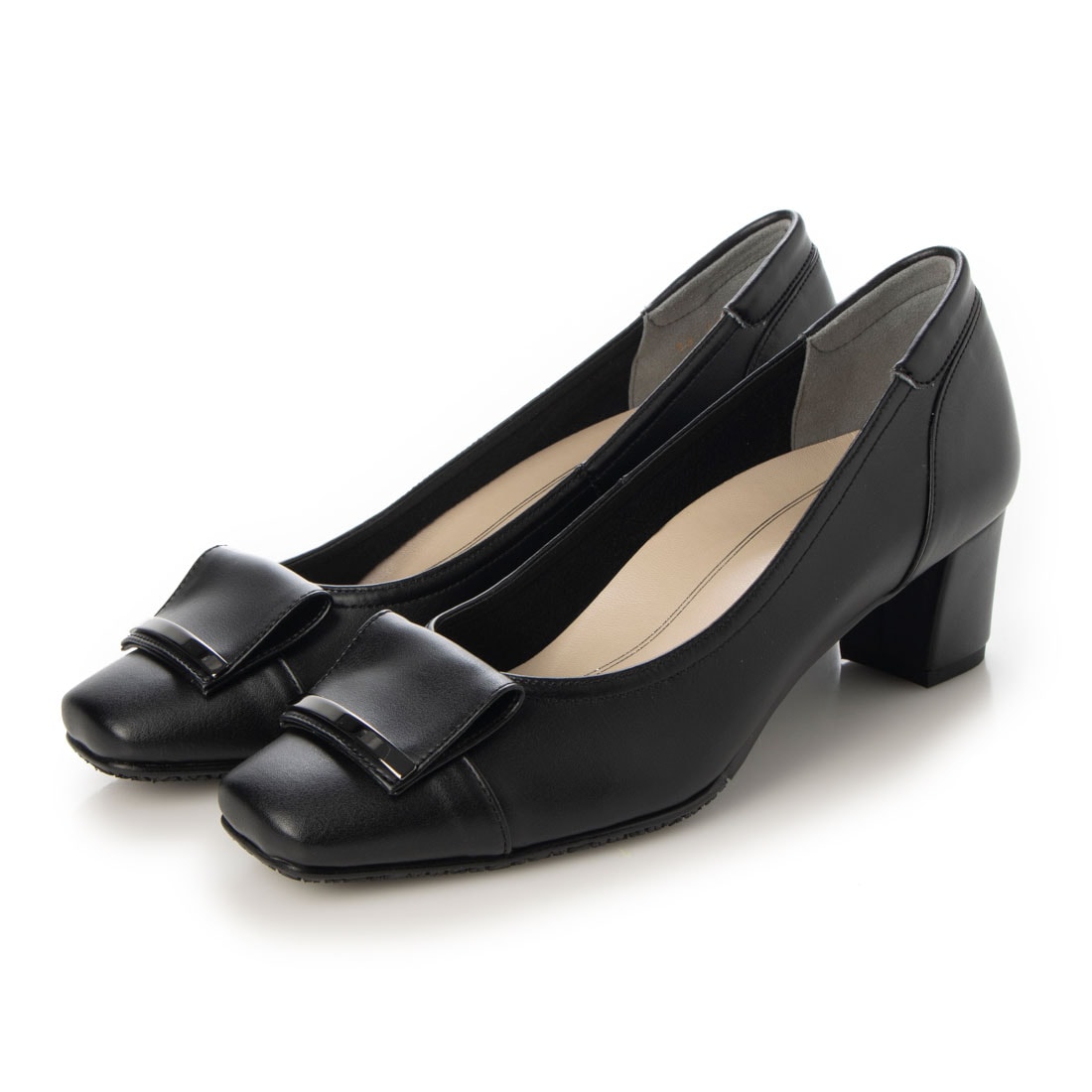 bussola◇4cmヒール◇晴雨兼用アイスグリップソールレザーシューズ