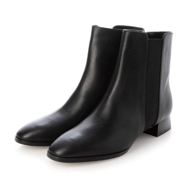 セット割SeeByChloe新品2点リボン黒パンツ×チャンキーヒールムートン革靴 25.0-27.0cm】3.5㎝ヒール 4E 取り外しリボン付6wayパンプス
