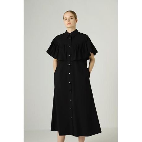 ◇コットンナイロンギャザーケープシャツドレス | アドーア(ADORE 