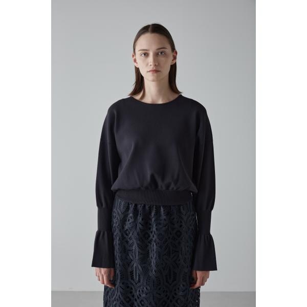 美品 アドーア ADORE シアー×ウールカシミヤニットトップス 近年 黒 38