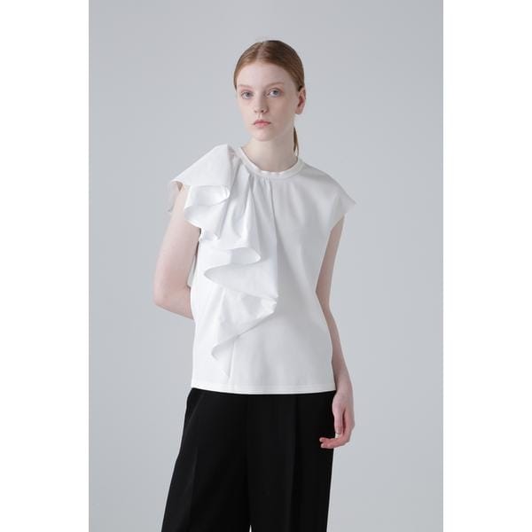 ADORE ブラック フレアシルエット 五分袖ブラウス ADORE（アドーア