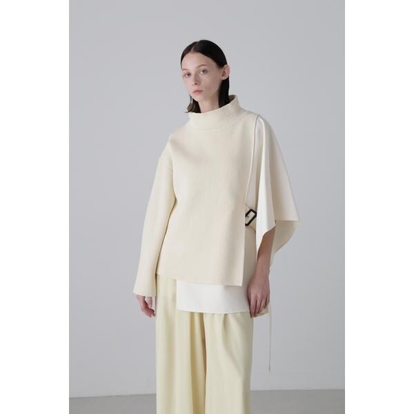 アドーア クリアストレッチレイヤードワンピース 38 ニット ドッキング