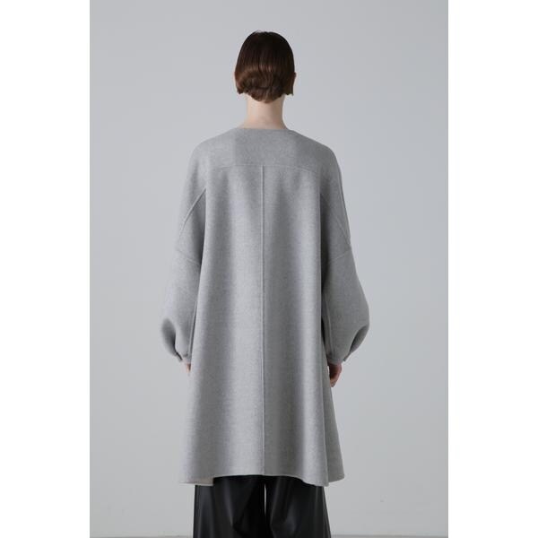 カシミヤ コート リバーシブル アドーア ADORE ダブルフェイス ソリッドウールリバーノー コート ノーカラーコート ADORE（アドーア） ノーカラー ジャケット・アウター