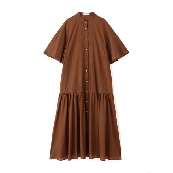 セール】 ◇コットンナイロンギャザーケープシャツドレス