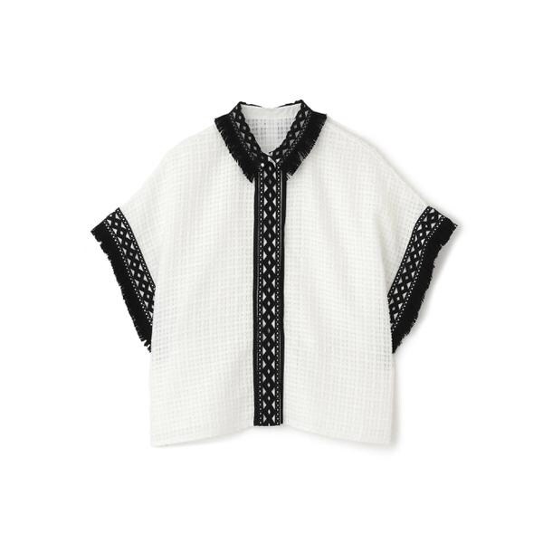 【ADORE】ストレッチタイプライター カフスブラウス フレア ブラック ADORE】ストレッチタイプライター カフスブラウス フレア