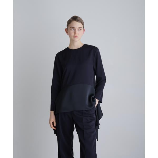 ADOREアドーア クリアボンディングブラウス 38 長袖 フレアシルエット