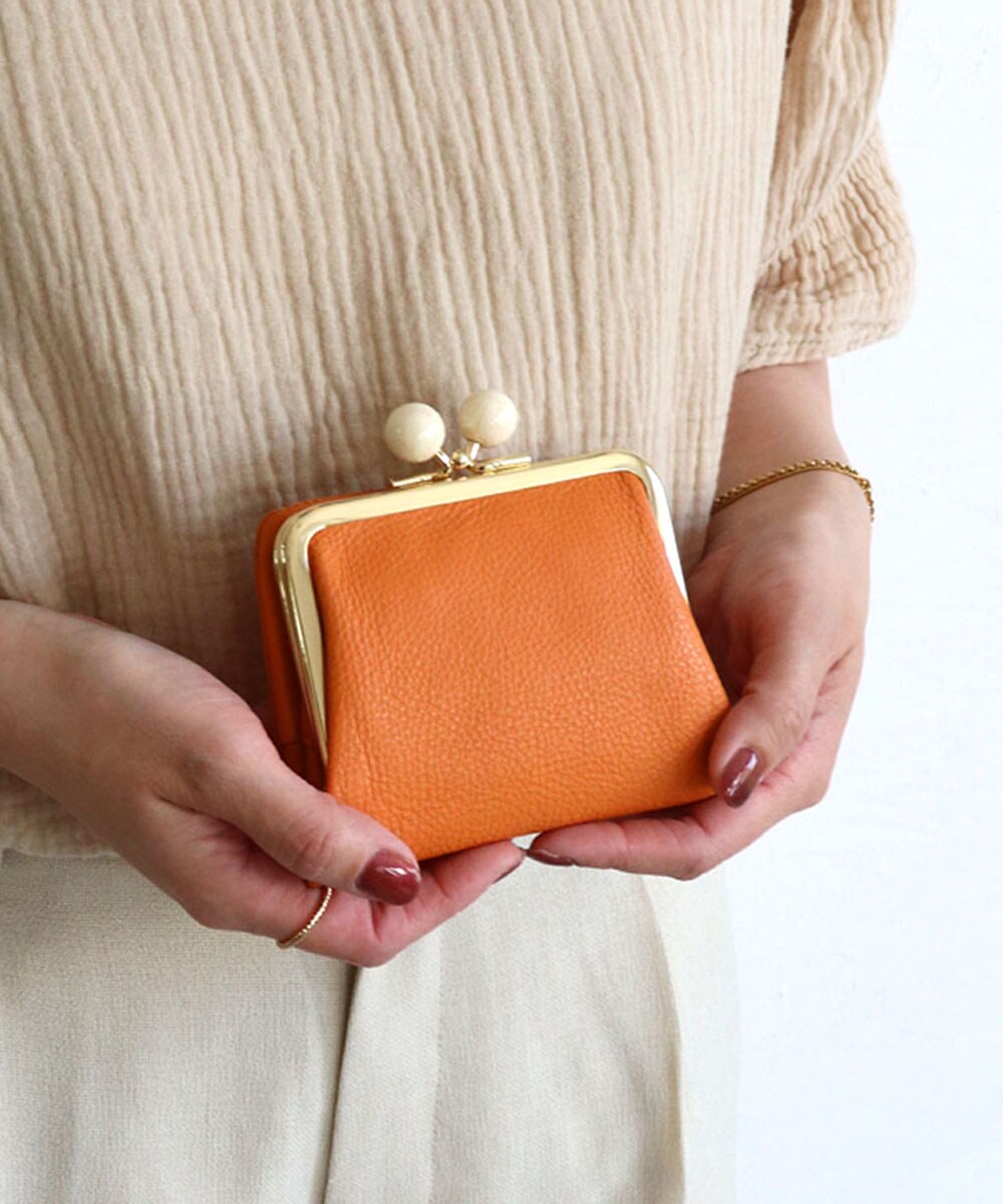 本革/コンパクト/がまぐち】CELOSIA / イタリアンレザー 樹脂パーツ二