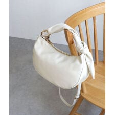 【シーズンレス/2way/ミディアムサイズ】ツイストハンドル2wayショルダーバッグ
