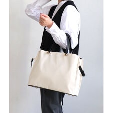 【オケージョン/オールシーズン/A4】CLIVIA / 軽量横型A4トートバッグ