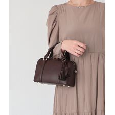 【オールシーズン/コンパクト/2way】NERINE / タッセルチャーム付き ミニボストンバッグ