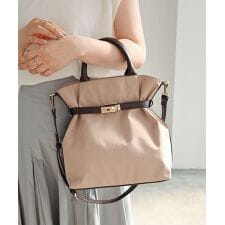【デイリー/2way/軽量】軽量素材ベルトデザイン2wayトートバッグ