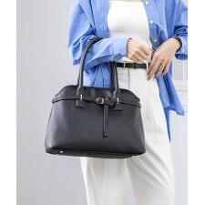 【オールシーズン/A4/通勤通学】ベルトデザイン横型A4トートバッグ