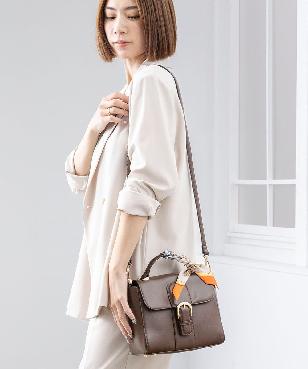 【オールシーズン/オケージョン/2way】スカーフ付き2wayハンドバッグ