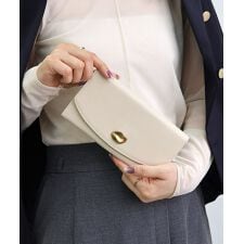 【本革/収納力/プレゼント】CAMELLIA / 牛革ニュアンスパーツ長財布