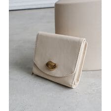 【本革/収納力/プレゼント】CAMELLIA / 牛革ニュアンスパーツ二つ折り財布