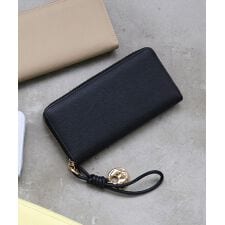 【本革/収納力/プレゼント】BLUEBELL / 牛革ストラップ付きラウンドファスナー長財布