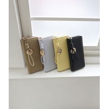 【本革/収納力/プレゼント】BLUEBELL / 牛革ストラップ付きラウンドファスナー長財布