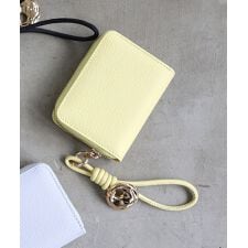 【本革/収納力/プレゼント】BLUEBELL / 牛革ストラップ付きラウンドファスナー二つ折り財布