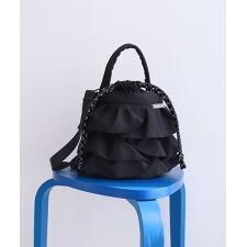 【2way/デイリー/オールシーズン】2wayフリル巾着バッグ