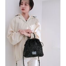 【2way/オールシーズン/軽量】スパンコール2way巾着トートバッグ