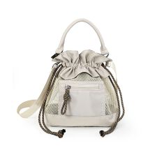 【2way/レジャー/シーズンレス】メッシュフリル巾着2wayバッグ