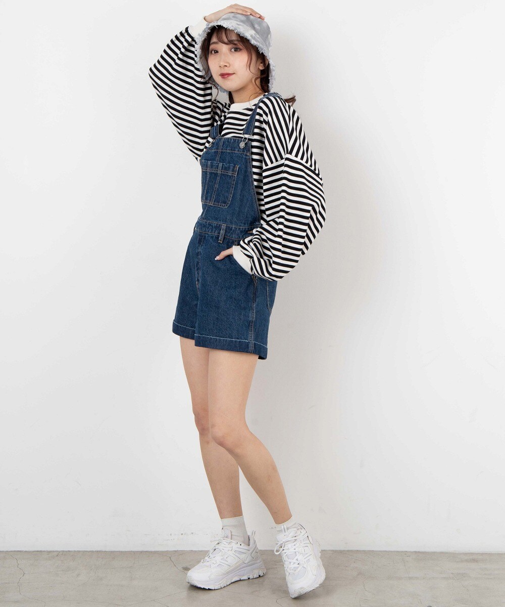ビズビム VISVIM ショート丈サロペット ネイビー ビズビム VISVIM ショート丈サロペット ネイビー