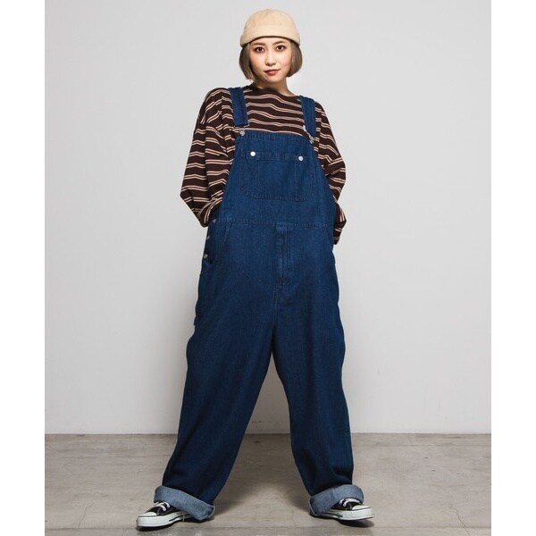 男女兼用】デニム オーバーオール オールインワン サロペット つなぎ