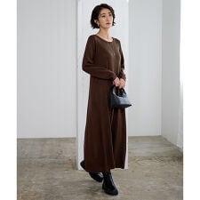 ユアーズ(ur's)のﾎﾞｰﾄﾈｯｸﾛﾝｸﾞﾆｯﾄﾜﾝﾋﾟｰｽ