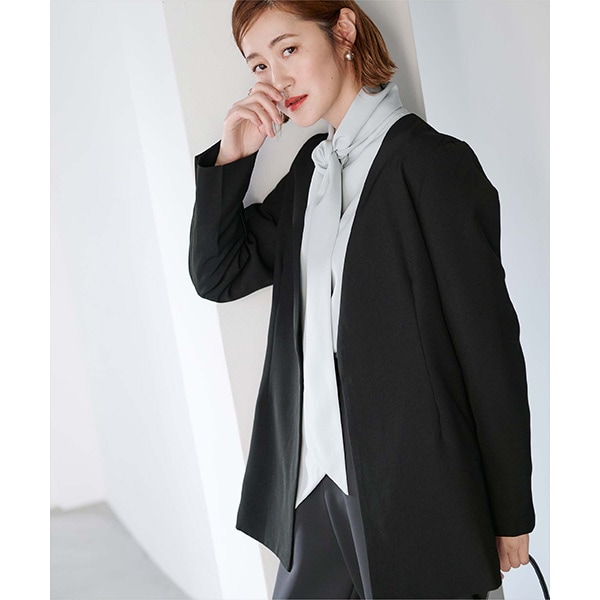 かぐれ　ノーカラーキルトジャケット　黒　size F　アーバンリサーチ キルトノーカラージャケット（ノーカラージャケット）｜URBAN