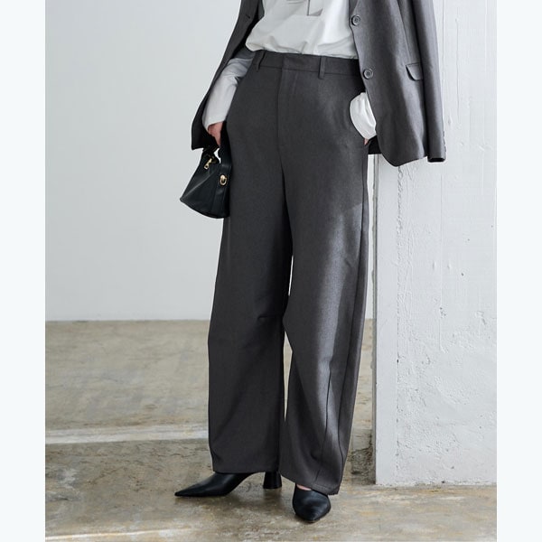 SLOBE IENA    LE DENIM ワイドカーブパンツ  グレー38 SLOBE IENA LE DENIM ワイドカーブパンツ グレー38 レディース