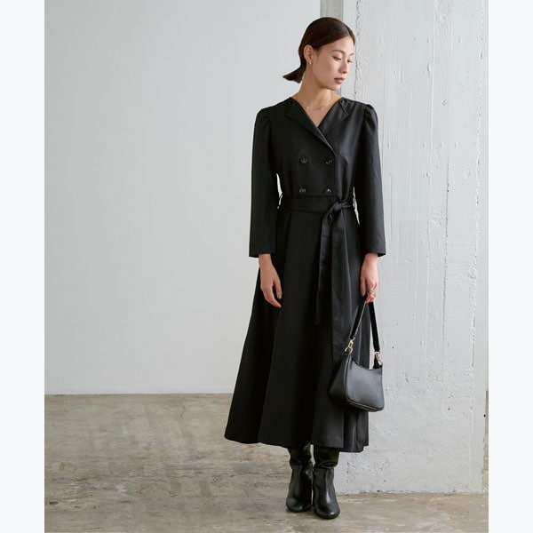 【星玲奈さんコラボアイテム】ﾍﾞﾙﾄ付ﾊﾟﾌｽﾘｰﾌﾞﾄﾚﾝﾁﾜﾝﾋﾟｰｽ