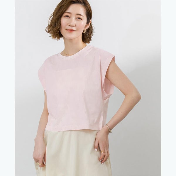 汗染み防止ﾜｲﾄﾞｽﾘｰﾌﾞTｼｬﾂ