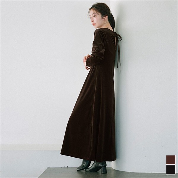 yukiさんコラボアイテム】ﾊﾞｯｸﾘﾎﾞﾝﾌｨｯﾄｱﾝﾄﾞﾌﾚｱﾍﾞﾛｱﾜﾝﾋﾟｰｽ | ユアーズ