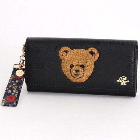 PAUL & JOE ACCESSOIRES かぶせ長財布 クマ刺繍 | ポールアンドジョー 