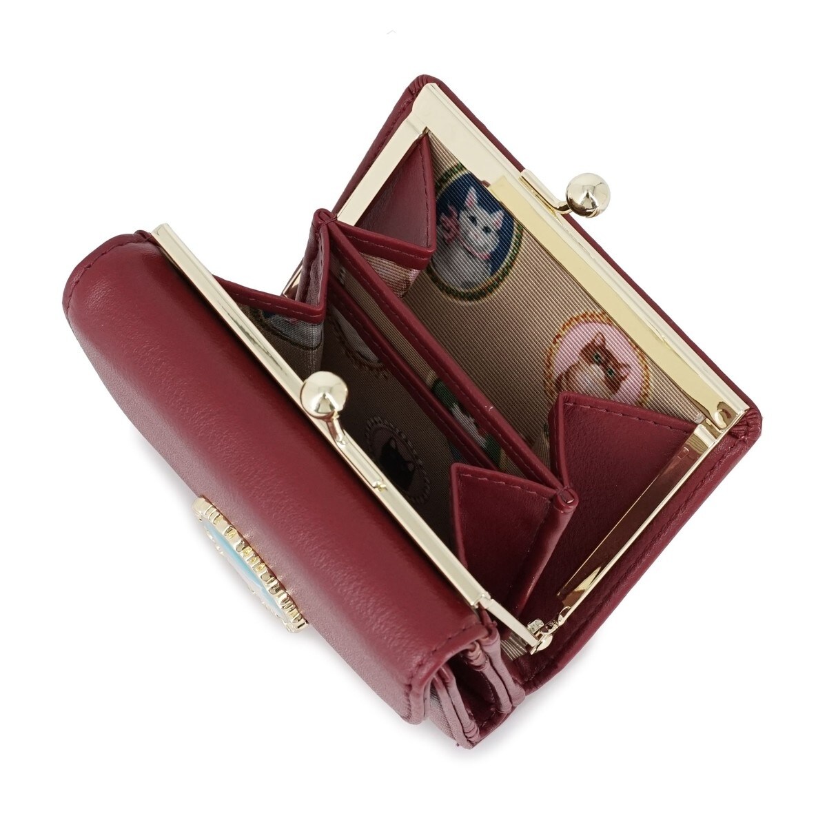 口金ミニ財布 PJA-W1172 キャットブローチ | ポールアンドジョー