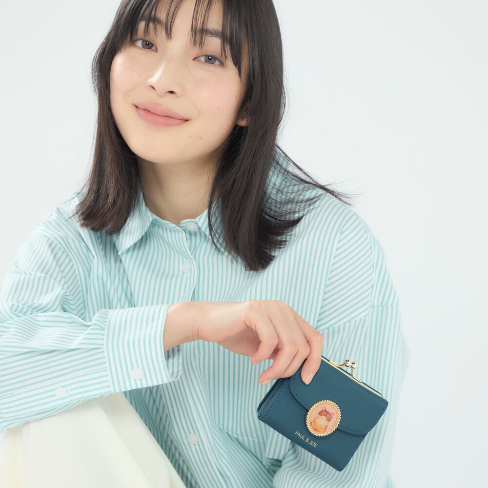 口金ミニ財布 PJA-W1172 キャットブローチ | ポールアンドジョー