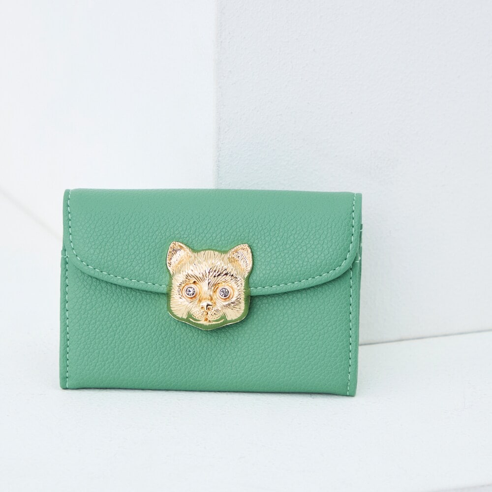 [�}���C]�d�؂�t�����h���� PJA-W1384 3D CAT FACE/�|�[���A���h�W���[�A�N�Z�\���iPAUL & JOE ACCESSOIRES�j �O���[��