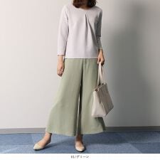 【M～5L】【fleur】【mint breeze】 フレアパンツ