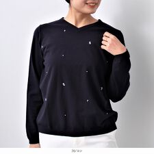 【大きいサイズ】パール ニット プルオーバー