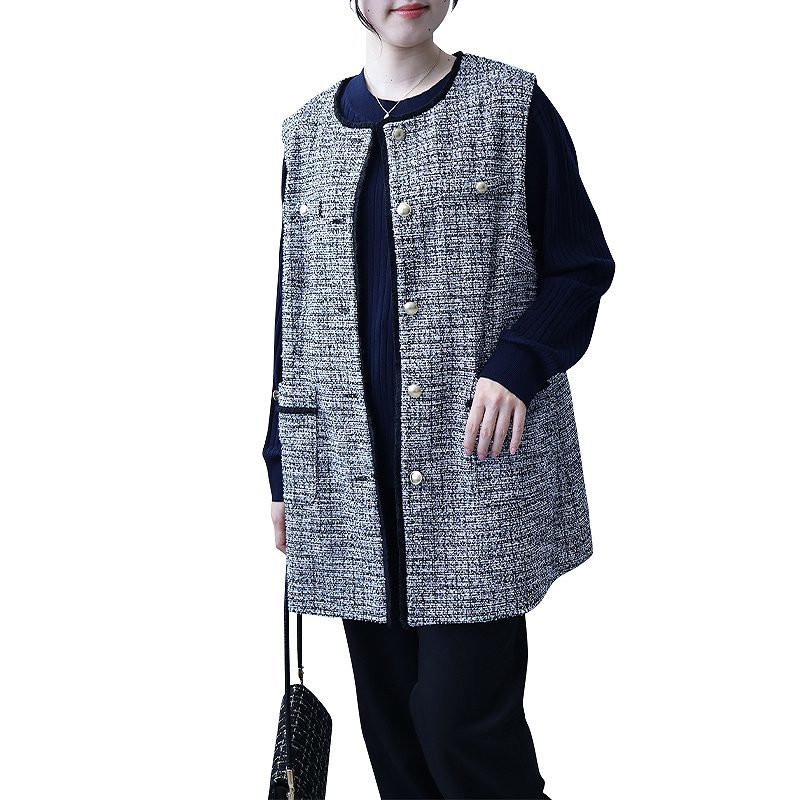 INDIVI / インディヴィ 春SALE！【コットンペーパー素材】ニットジレカーディガン 春SALE！【コットンペーパー素材】ニットジレカーディガン