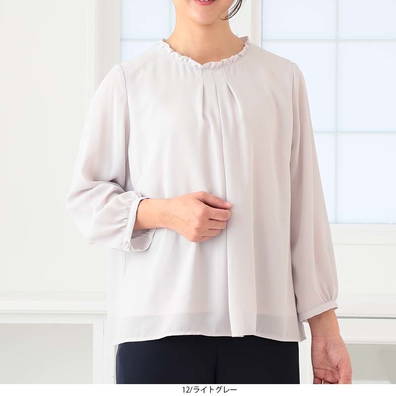 大きいサイズ】 変形タックシャツ 大きいサイズ レディース トップス