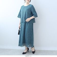 【fleur】【Ｌ～５Ｌ】スカラレースワンピース
