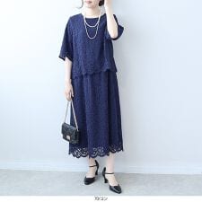 【大きいサイズ】スカラレースワンピース