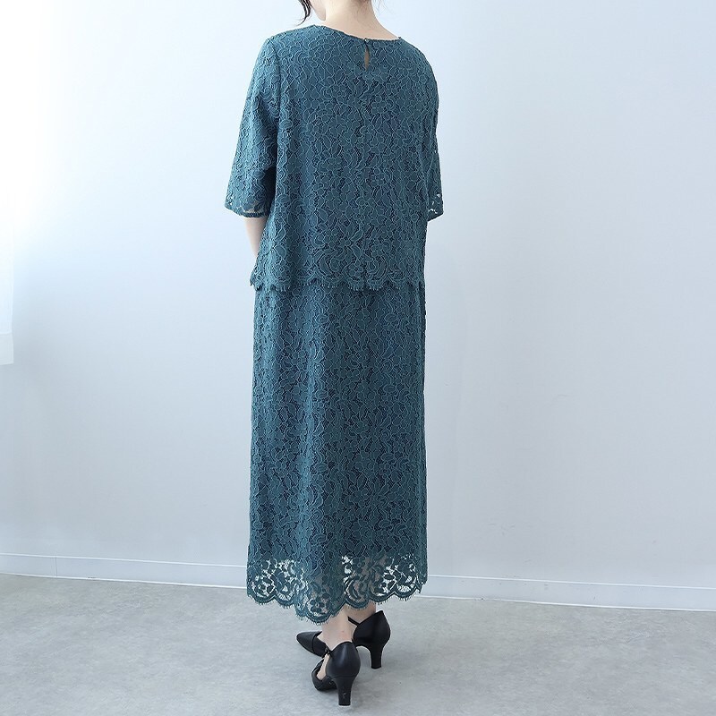 大きいサイズ】スカラレースワンピース | フルールbyミントブリーズ